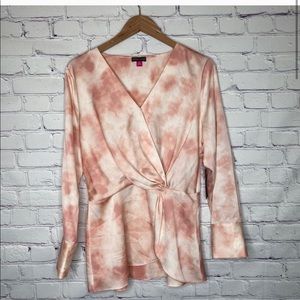 Vince Camuto Tie Dye Blouse w/ side twist NWT